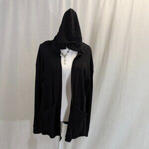 Splendid Size Small Open Black Hooded Cardigan